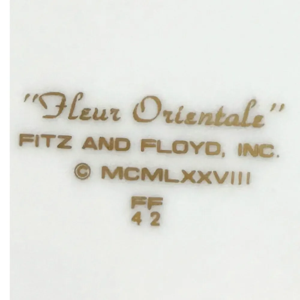 Fitz & Floyd 1979 Retired 'Fleur Orientale Cinnabar' 7.5